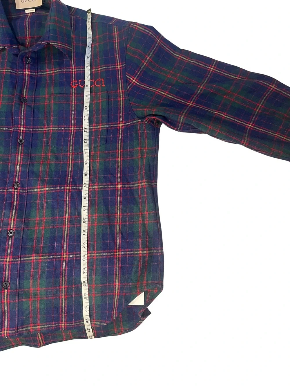 Gucci Men’s Plaid Flannel Shirt – Size Large
